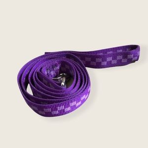 6ft Dog Leash, Purple Checkered Vinyl Webbing